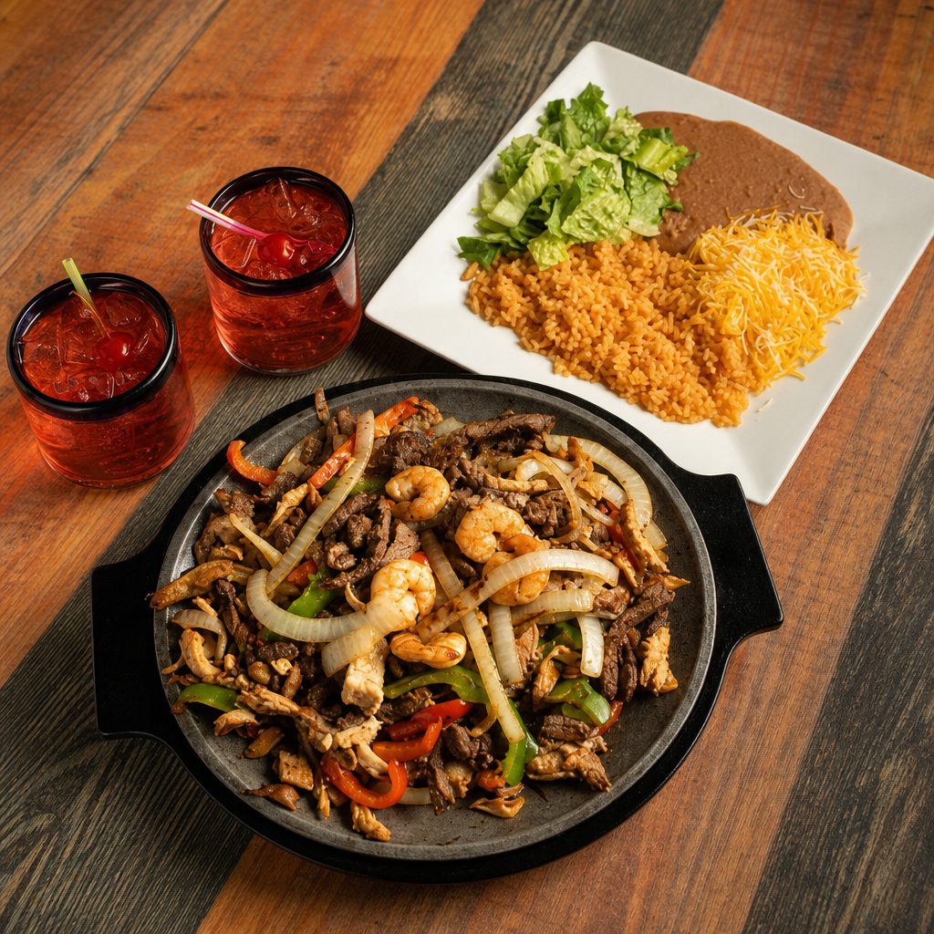 Fajitas for Two (Chicken Steak Shrimp and Carnitas).