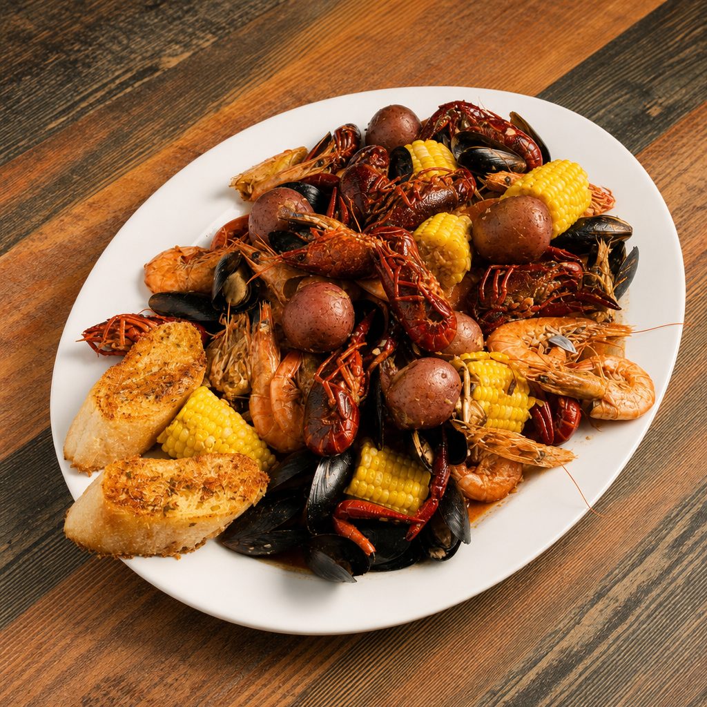 Bolsa de Mariscos / Seafood Boil.