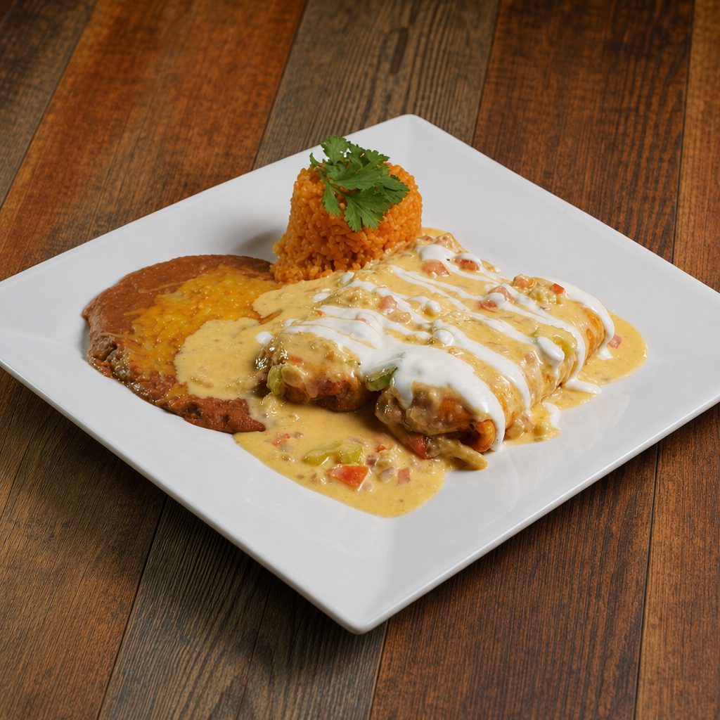 Seafood Chimichanga Dinner.