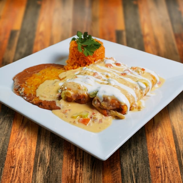 Seafood Chimichanga Dinner.