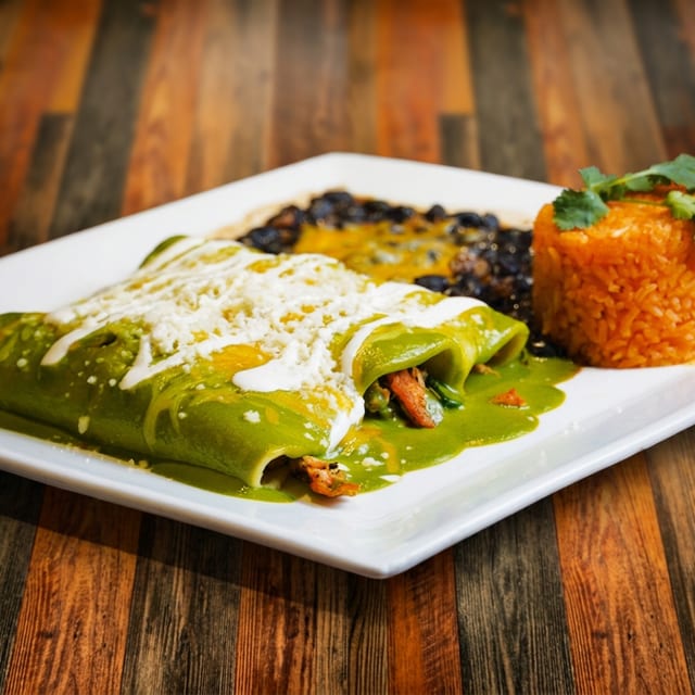 Chicken and Spinach Enchiladas.