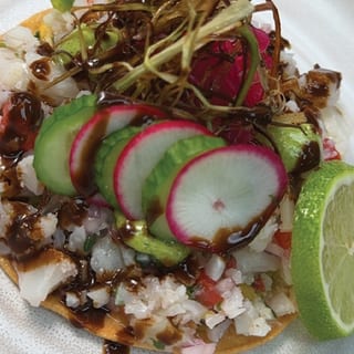 Tostada de Ceviche Vegano